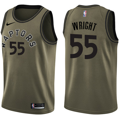 Nike Raptors #55 Delon Wright Green Salute to Service Youth NBA Swingman Jersey