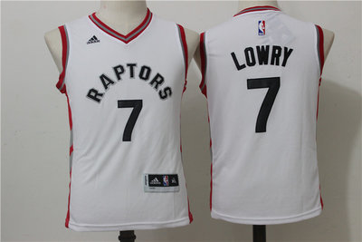Raptors 7 Kyle Lowry White Youth Swingman Jersey