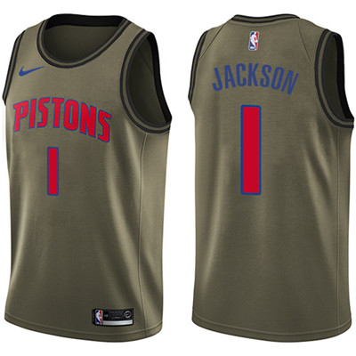 Nike Pistons #1 Reggie Jackson Green Salute to Service Youth NBA Swingman Jersey Nike Pistons #1 Reggie Jackson Green Salute to Service Youth NBA Swingman Jersey