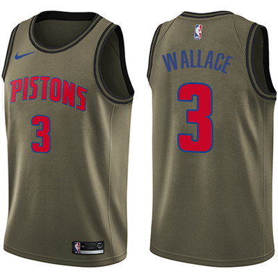 Nike Pistons #3 Ben Wallace Green Salute to Service Youth NBA Swingman Jersey Nike Pistons #3 Ben Wallace Green Salute to Service Youth NBA Swingman Jersey