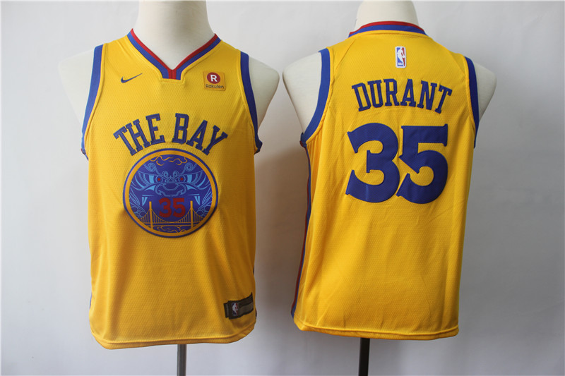 Youth Warriors 35 Kevin Durant Gold City Edition Youth Nike Swingman Jersey Youth Warriors 35 Kevin Durant Gold City Edition Youth Nike Swingman Jersey
