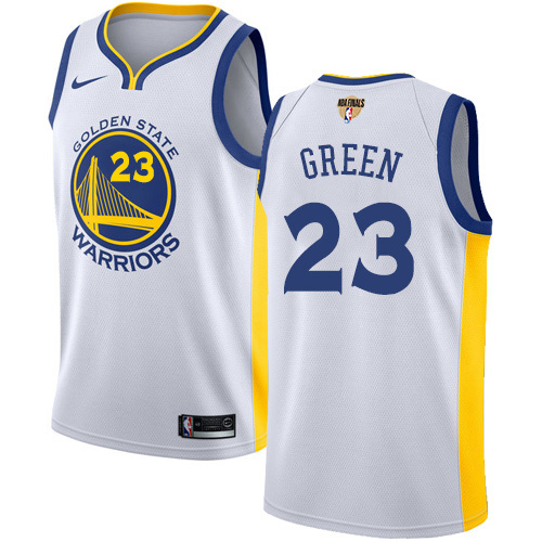 Youth Nike Warriors #23 Draymond Green White The Finals Patch Youth NBA Swingman Association Edition Jersey
