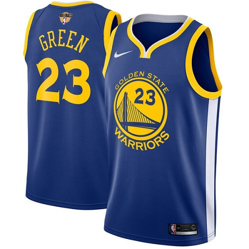 Youth Nike Warriors #23 Draymond Green Blue The Finals Patch Youth NBA Swingman Icon Edition Jersey
