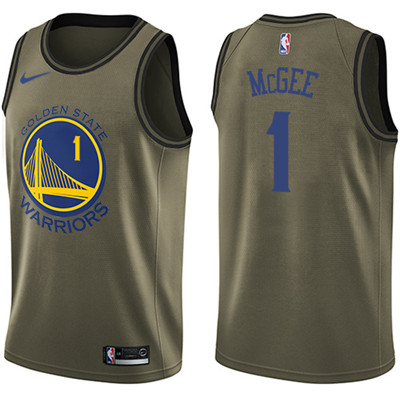 Nike Warriors #1 JaVale McGee Green Salute to Service Youth NBA Swingman Jersey