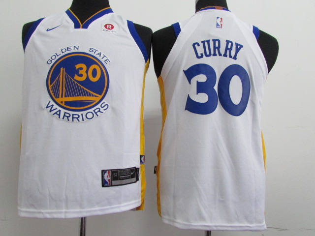 Nike Warriors #30 Stephen Curry White Stitched Youth NBA Jersey