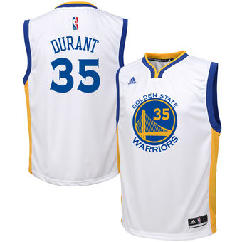 Youth Golden State Warriors Kevin Durant adidas White Home Replica Jersey