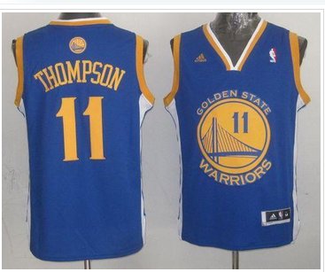 Youth NBA Warriors #11 Klay Thompson Blue Revolution 30 Stitched Jersey