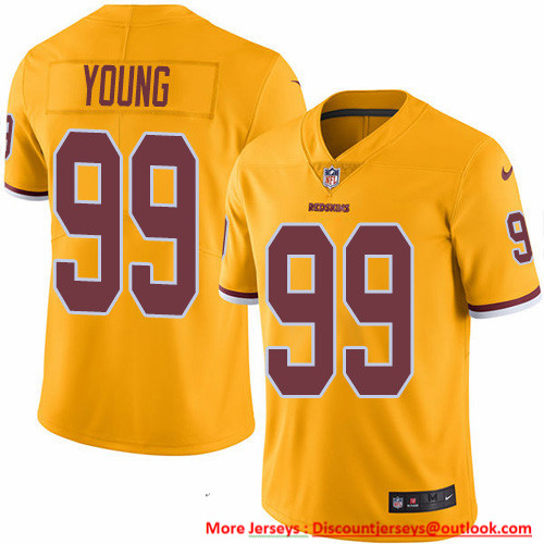 Nike Redskins #99 Chase Young Gold Men's Stitched NFL Limited Rush Jersey