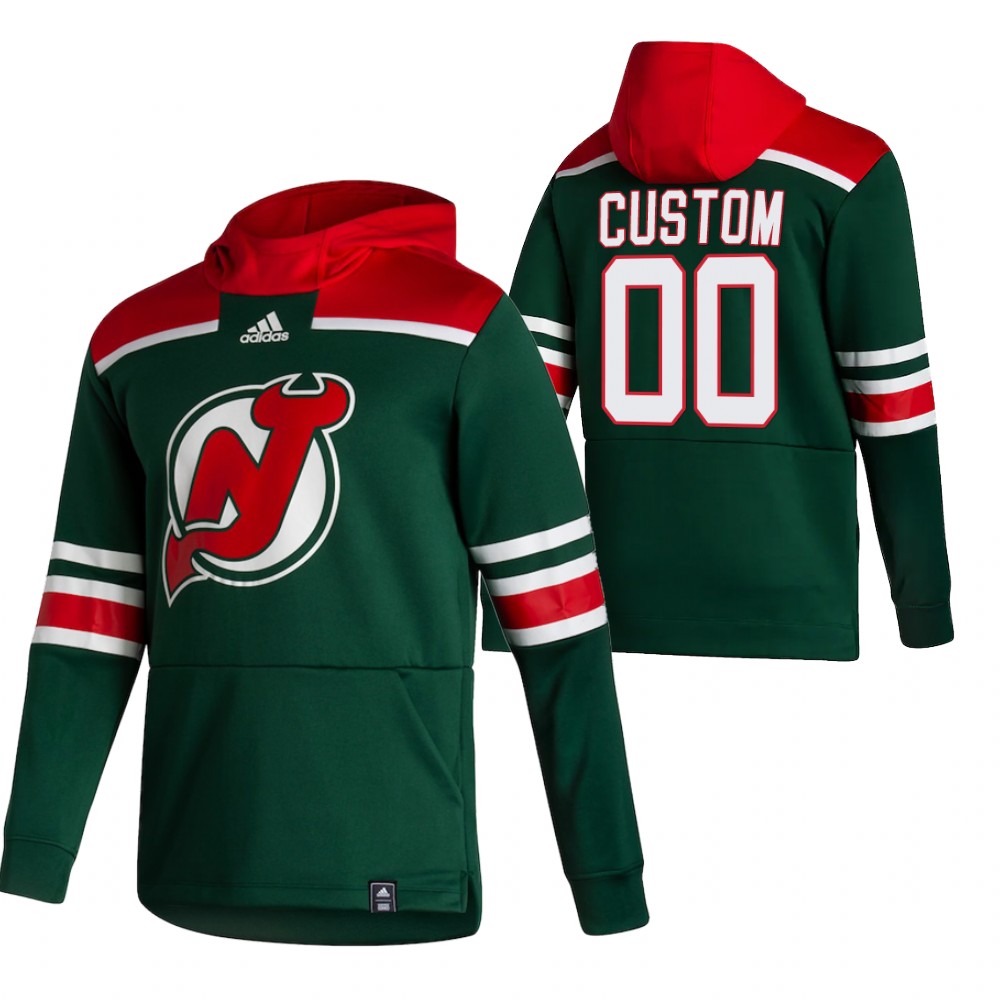 New Jersey Devils Custom Adidas Reverse Retro Pullover Hoodie Green New Jersey Devils Custom Adidas Reverse Retro Pullover Hoodie Green
