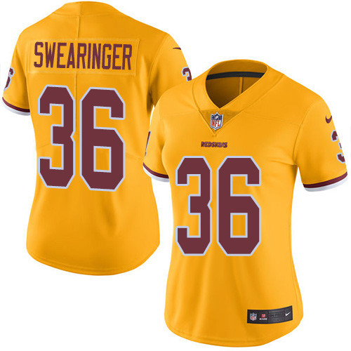 Nike Redskins #36 D.J. Swearinger Gold Women's Stitched NFL Limited Rush Jersey Nike Redskins #36 D.J. Swearinger Gold Women's Stitched NFL Limited Rush Jersey