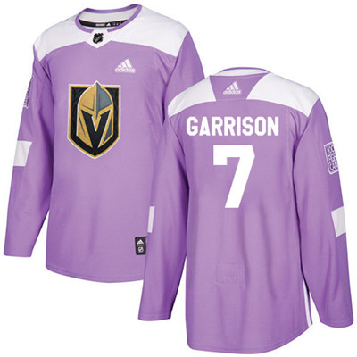 Adidas Golden Knights #7 Jason Garrison Purple Authentic Fights Cancer Stitched Youth NHL Jersey