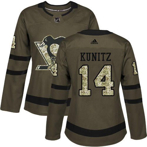 Adidas Penguins #14 Chris Kunitz Green Salute to Service Women's Stitched NHL Jersey Adidas Penguins #14 Chris Kunitz Green Salute to Service Women's Stitched NHL Jersey