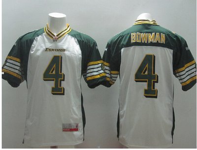 CFLS BOWMAN #4 white Eskimo jerseys
