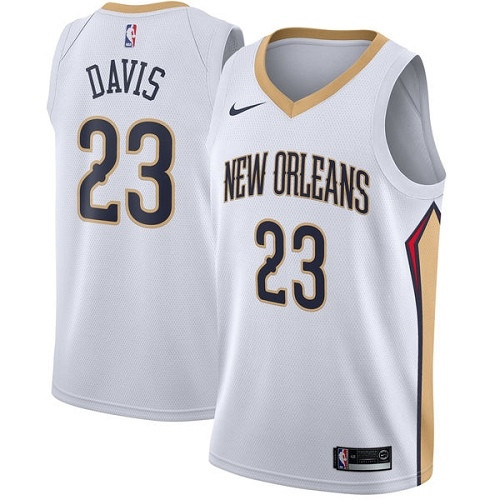 Pelicans #23 Anthony Davis White Youth Basketball Swingman Association Edition Jersey