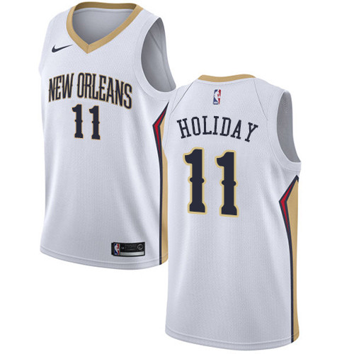Pelicans #11 Jrue Holiday White Youth Basketball Swingman Association Edition Jersey
