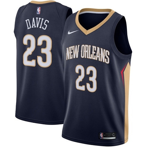 Pelicans #23 Anthony Davis Navy Youth Basketball Swingman Icon Edition Jersey