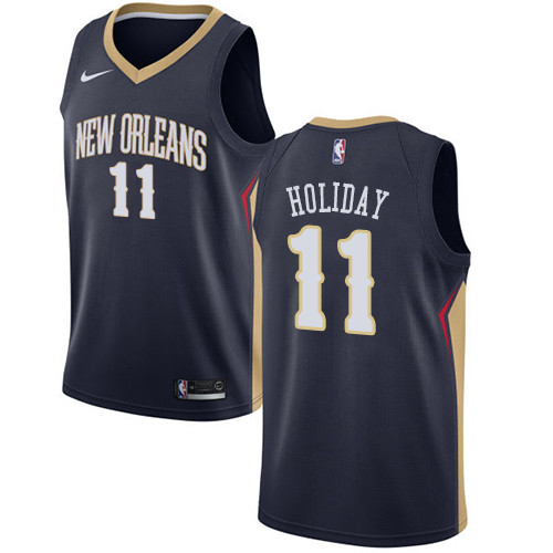 Pelicans #11 Jrue Holiday Navy Youth Basketball Swingman Icon Edition Jersey