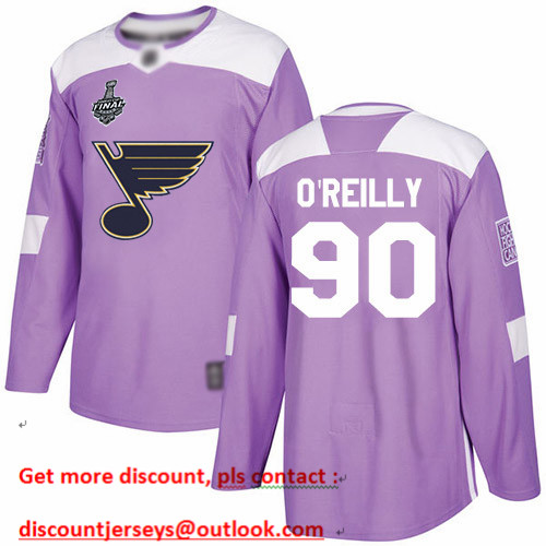 Blues #90 Ryan O'Reilly Purple Authentic Fights Cancer Stanley Cup Final Bound Stitched Youth Hockey Jersey