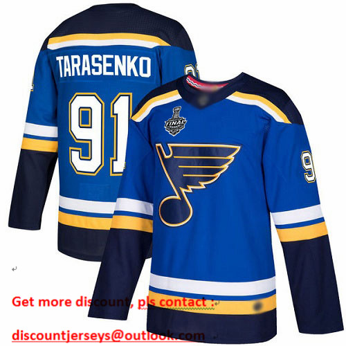 Blues #91 Vladimir Tarasenko Blue Home Authentic Stanley Cup Final Bound Stitched Youth Hockey Jersey
