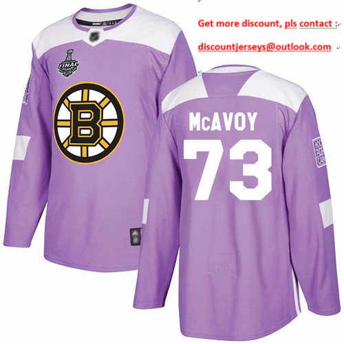 Bruins #73 Charlie McAvoy Purple Authentic Fights Cancer Stanley Cup Final Bound Youth Stitched Hockey Jersey