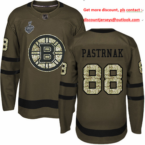 Bruins #88 David Pastrnak Green Salute to Service Stanley Cup Final Bound Youth Stitched Hockey Jersey