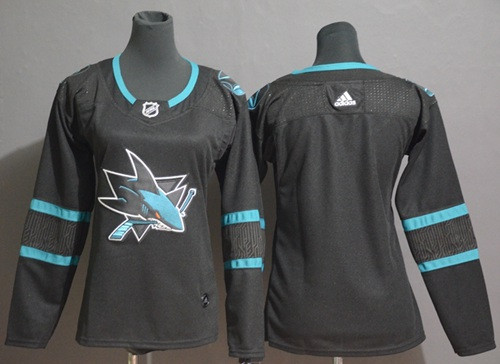 Sharks Blank Black Alternate Authentic Women's Stitched Hockey Jersey