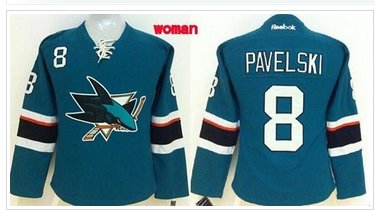 Women's Sharks #8 Joe Pavelski Teal Home Stitched NHL Jersey