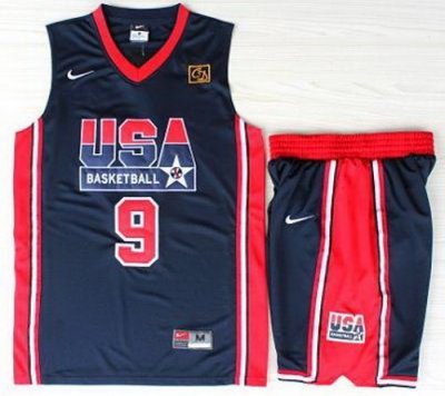USA Basketball 1992 Olympic Dream Team Blue Jerseys & Shorts 9# Michael Jordan