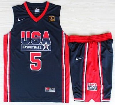 USA Basketball 1992 Olympic Dream Team Blue Jerseys & Shorts 5# David Robinson
