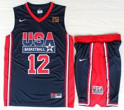 USA Basketball 1992 Olympic Dream Team Blue Jerseys & Shorts 12# John Stockton