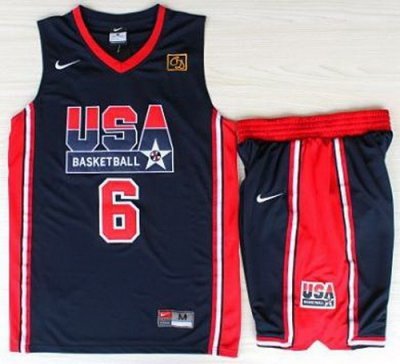 USA Basketball 1992 Olympic Dream Team Blue Jerseys & Shorts 6# Patrick Ewing