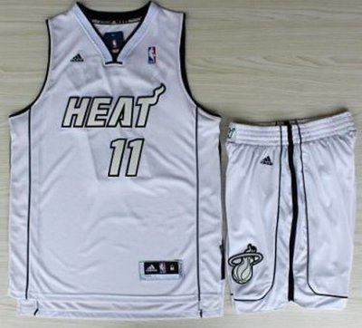 Miami Heat 11 Chris Andersen White Silver Number Revolution 30 Jerseys Shorts NBA