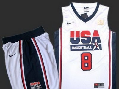 USA Basketball Retro 1992 Olympic Dream Team White Jersey & Shorts #8 Scottie Pippen