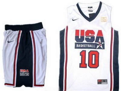 USA Basketball Retro 1992 Olympic Dream Team White Jersey & Shorts #10 Kobe Bryant