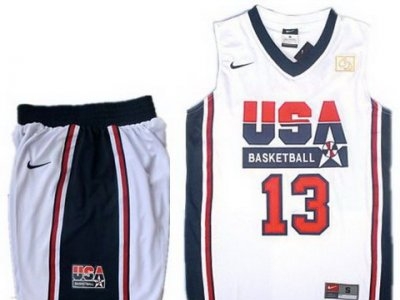 USA Basketball Retro 1992 Olympic Dream Team White Jersey & Shorts #13 Chris Paul