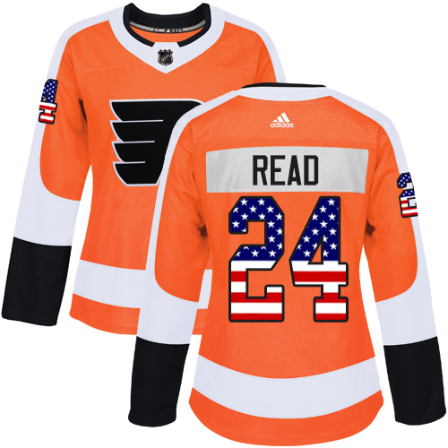 Adidas Flyers #24 Matt Read Orange Home Authentic USA Flag Women's Stitched NHL Jersey Adidas Flyers #24 Matt Read Orange Home Authentic USA Flag Women's Stitched NHL Jersey
