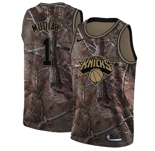 Knicks #1 Emmanuel Mudiay Camo Youth Basketball Swingman Realtree Collection Jersey
