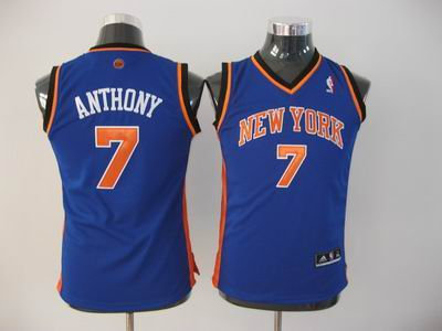 kids New york Knicks Jersey 7 Anthony Blue jersey