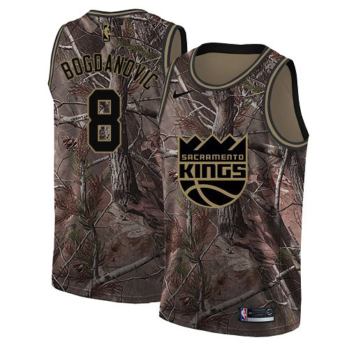 Kings #8 Bogdan Bogdanovic Camo Youth Basketball Swingman Realtree Collection Jersey