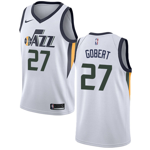 Jazz #27 Rudy Gobert White Youth Basketball Swingman Association Edition Jersey