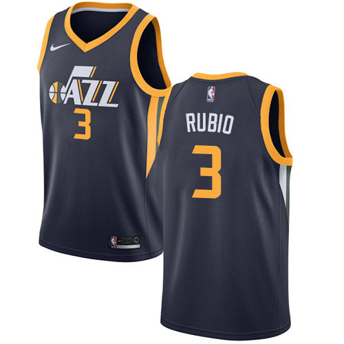 Jazz #3 Ricky Rubio Navy Youth Basketball Swingman Icon Edition Jersey