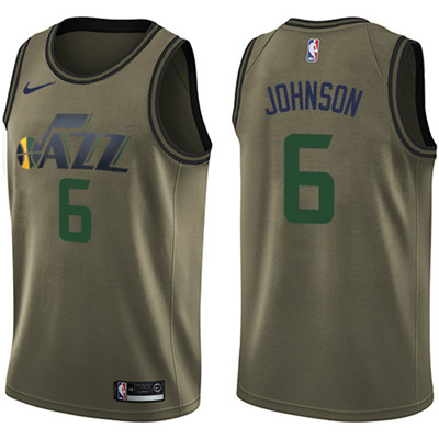Nike Jazz #6 Joe Johnson Green Salute to Service Youth NBA Swingman Jersey