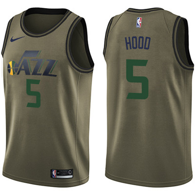 Nike Jazz #5 Rodney Hood Green Salute to Service Youth NBA Swingman Jersey