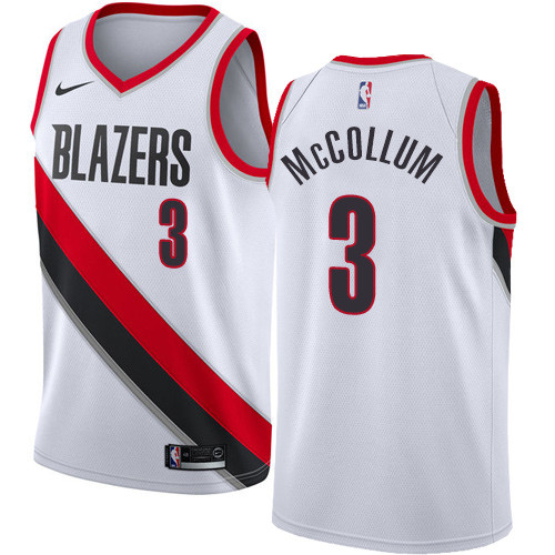 Blazers #3 C.J. McCollum White Youth Basketball Swingman Association Edition Jersey