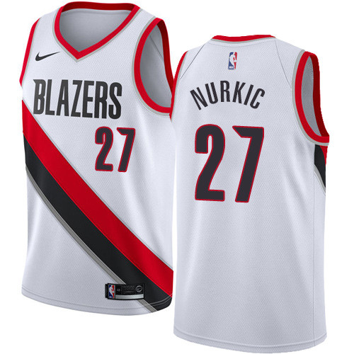 Blazers #27 Jusuf Nurkic White Youth Basketball Swingman Association Edition Jersey