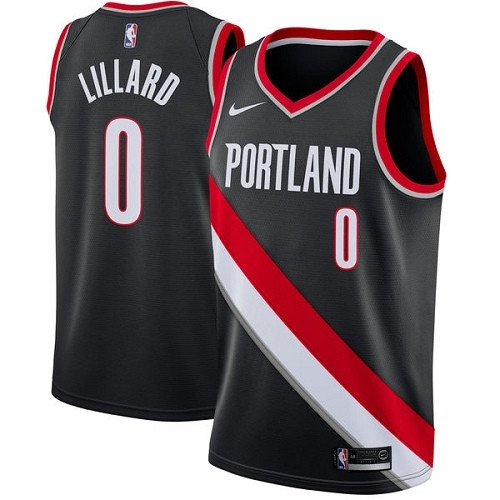 Blazers #0 Damian Lillard Black Youth Basketball Swingman Icon Edition Jersey
