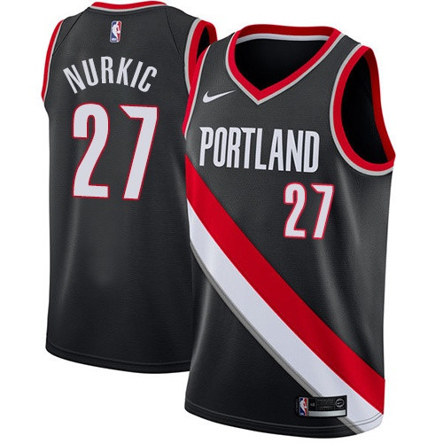 Blazers #27 Jusuf Nurkic Black Youth Basketball Swingman Icon Edition Jersey