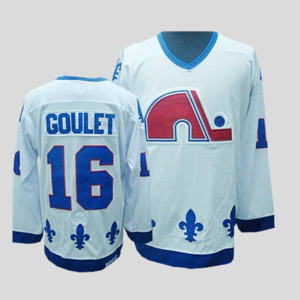 Youth Nordiques #16 Michel Goulet Stitched CCM Throwback white NHL Jersey