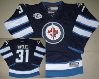 Kids Winnipeg Jets 31 Ondrej Pavelec Blue NHL Jerseys