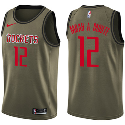 Nike Rockets #12 Luc Mbah a Moute Green Salute to Service Youth NBA Swingman Jersey